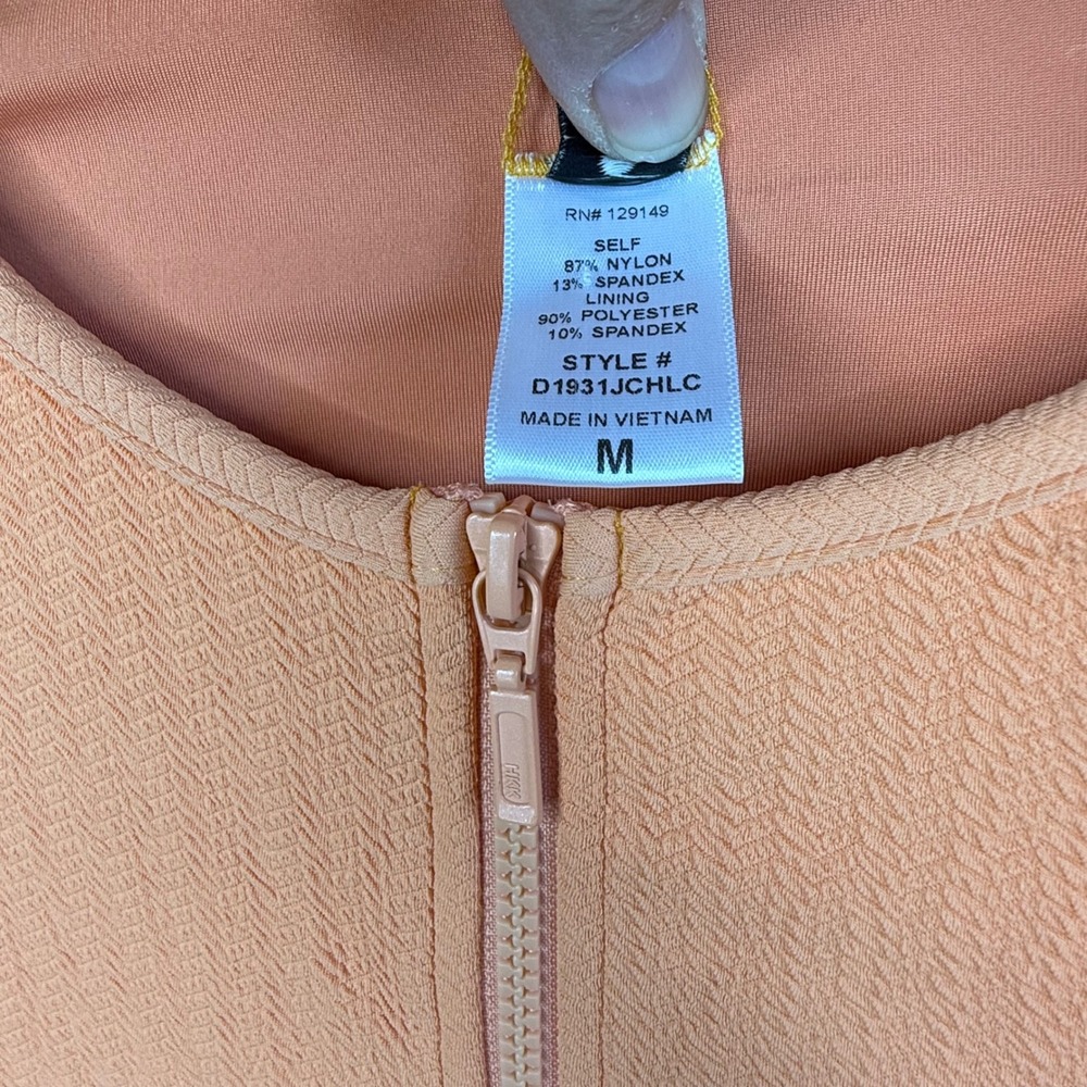 Womens Dippin Daisy's Orange Swim Textured Half Zip Long Sleeved Rash Guard M - Picture 5 of 8